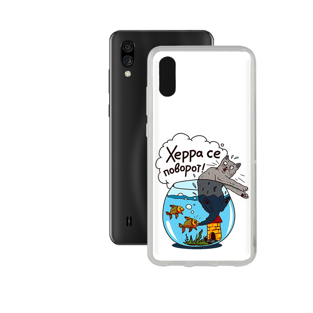 

Чехол MyPads Tocco для ZTE Blade A5 (2020) Рыбы с котом (PT226944.454.149), Прозрачный, Tocco