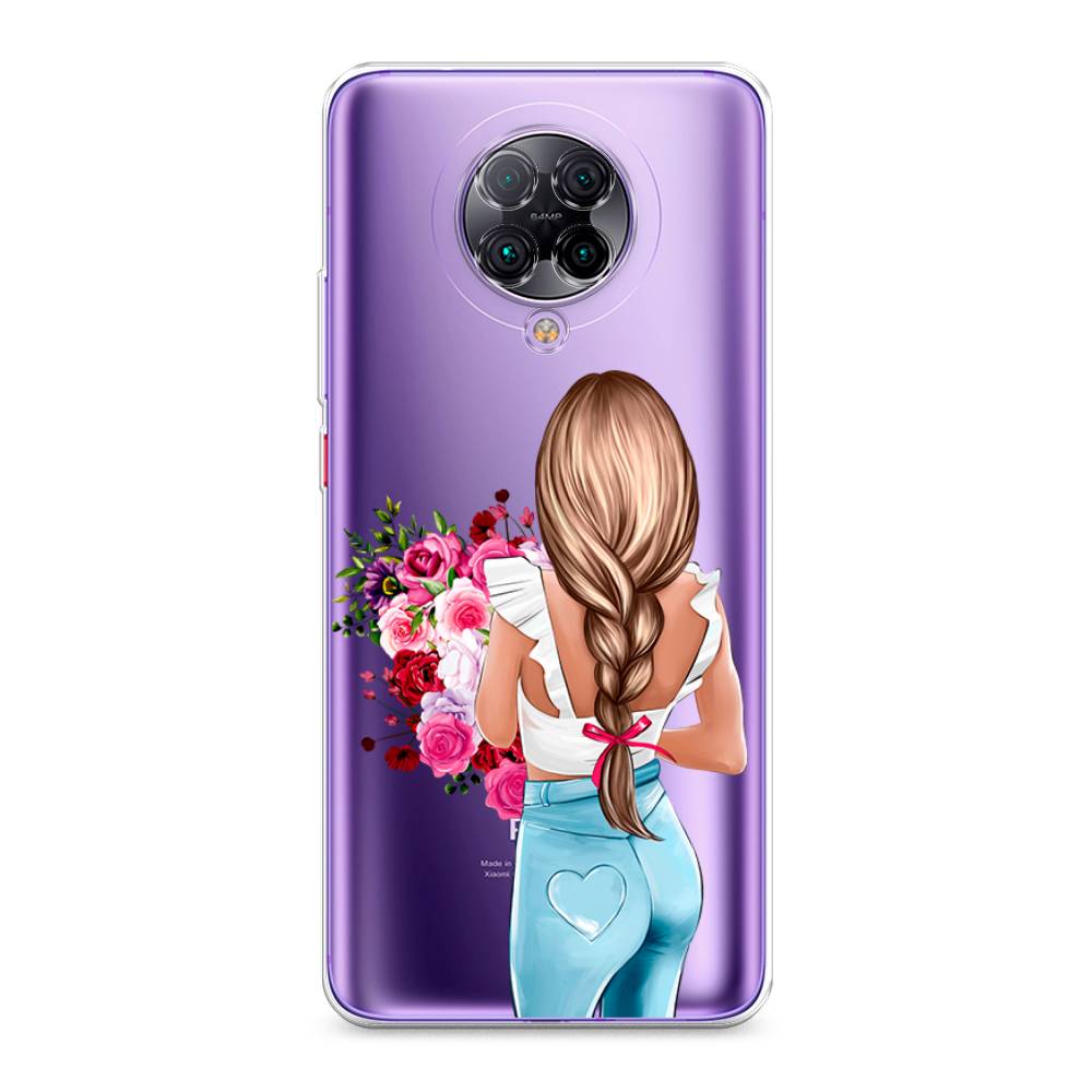

Чехол на Xiaomi Poco F2 Pro "Девушка с цветами", Коричневый;розовый;голубой, 37050-6