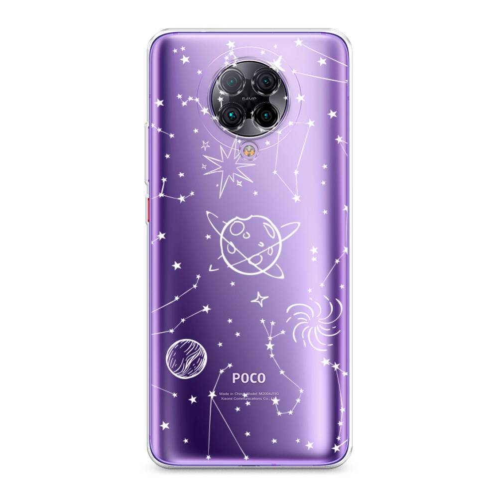 

Чехол на Xiaomi Poco F2 Pro "Планеты в космосе", Белый, 37050-2