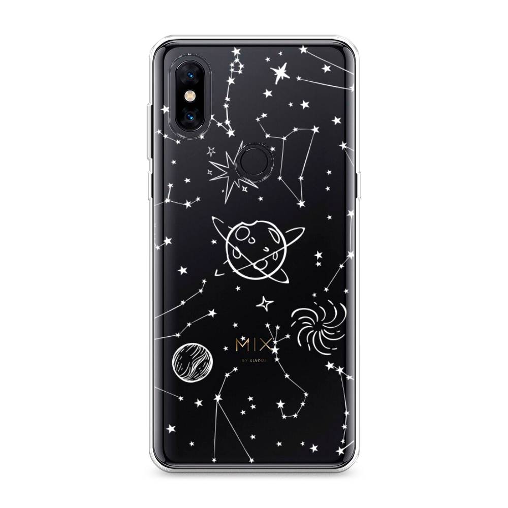 

Чехол на Xiaomi Mi Mix 3 "Планеты в космосе", Белый, 34950-2