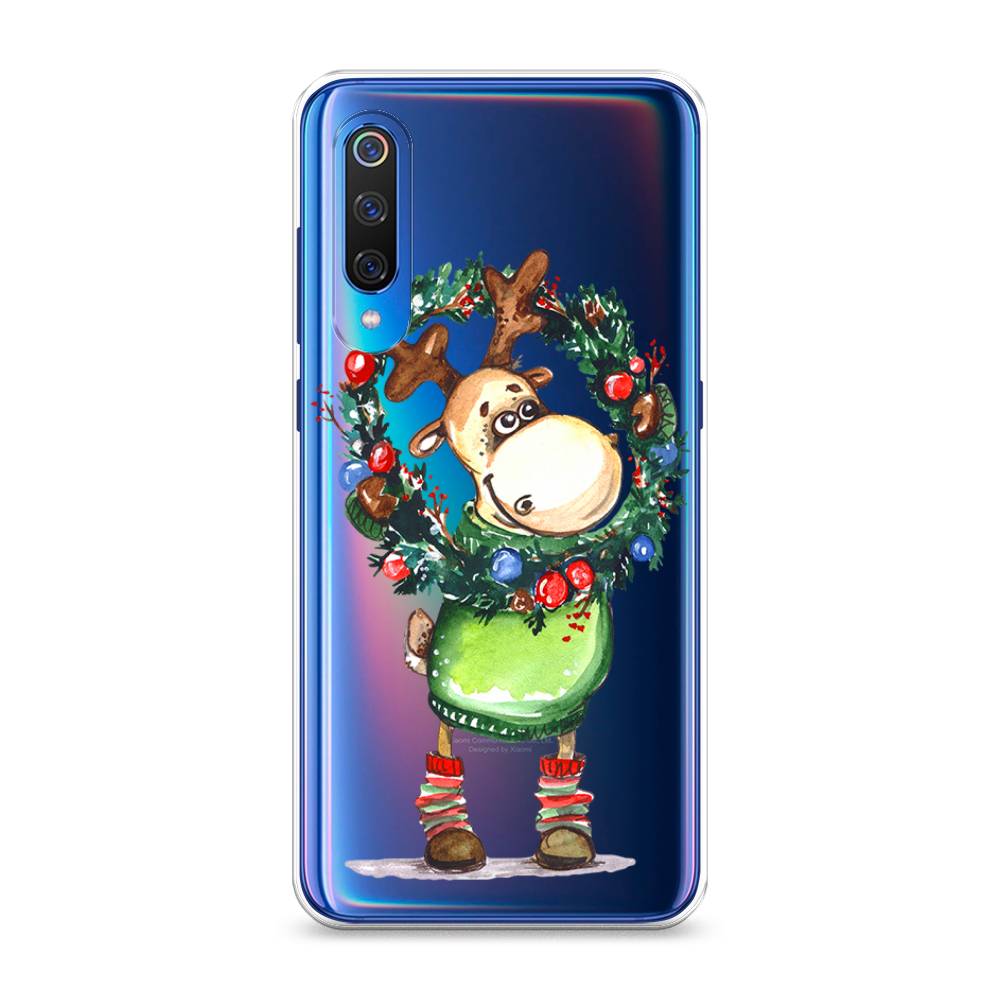 

Чехол на Xiaomi Mi 9 "Олень с новогодним венком", 34850-4