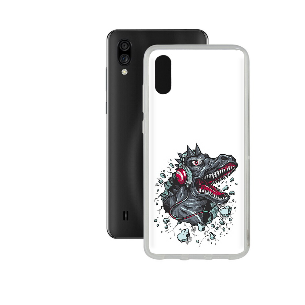 

Чехол MyPads Tocco для ZTE Blade A5 (2020) Нарисованный динозавр в наушниках, Прозрачный, Tocco