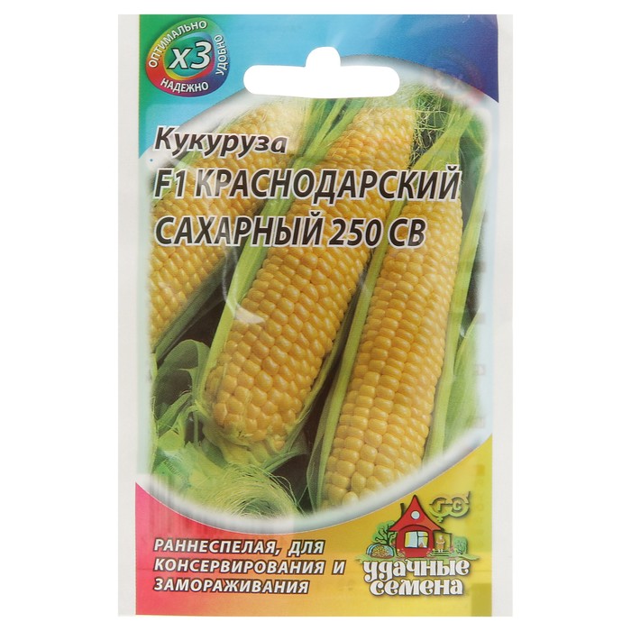 

Семена кукуруза Гавриш Краснодарский сахарный 250 cв F1 Р00007498 1 уп.