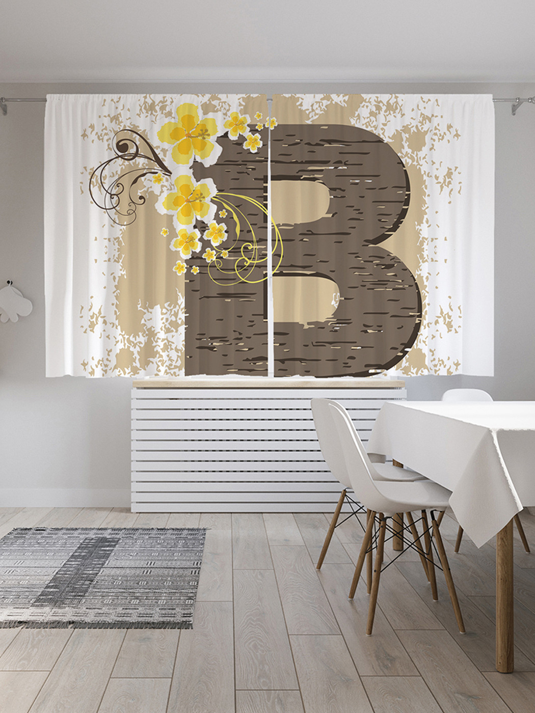 

Шторы с фотопечатью JoyArty "Цветочная b" из сатена, 290х180 см