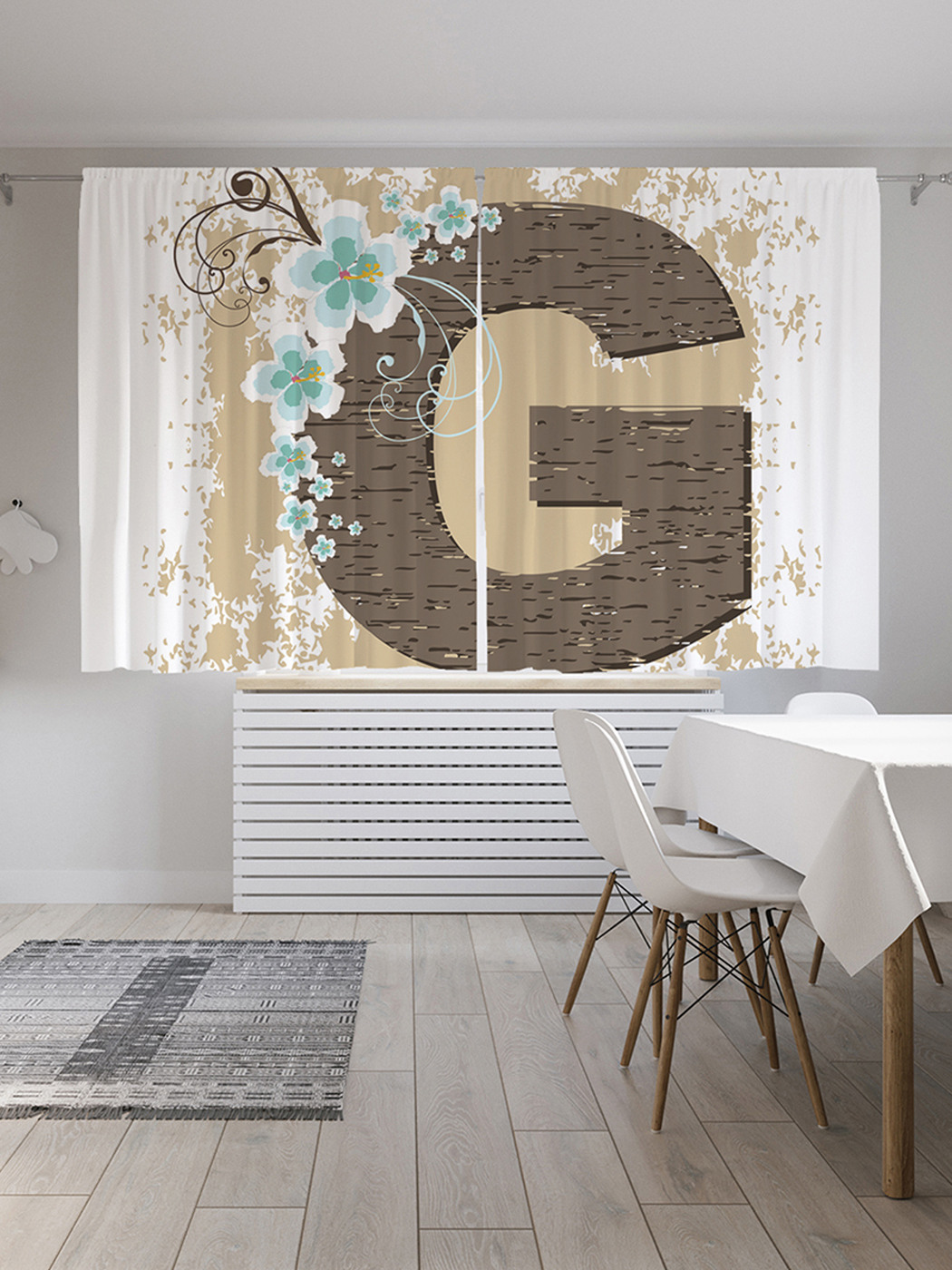 

Шторы с фотопечатью JoyArty "Цветочная g" из сатена, 290х180 см