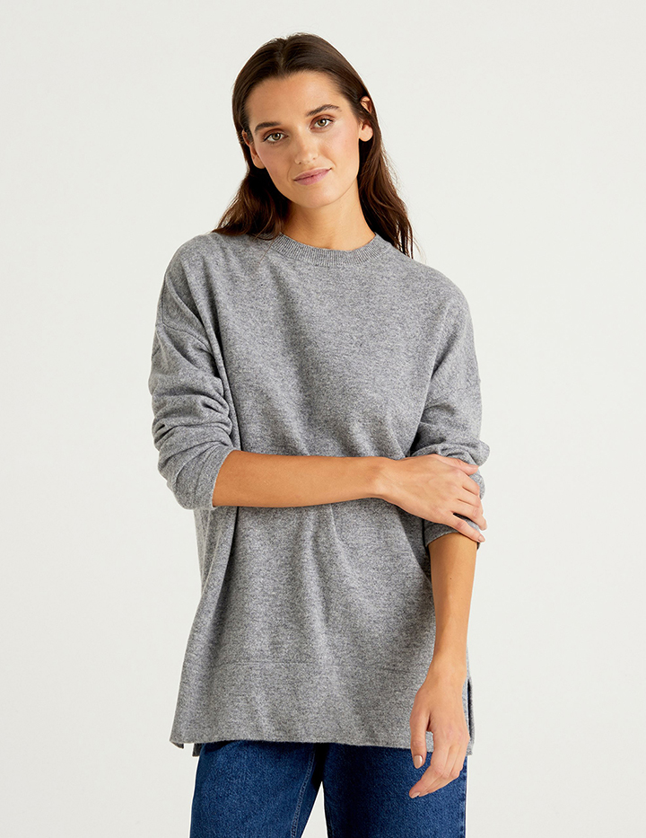

Джемпер женский United Colors of Benetton 21A_1044D1005 серый M, 21A_1044D1005