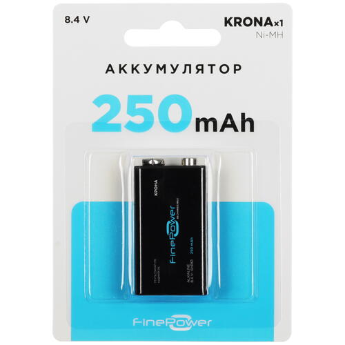 

Аккумулятор Finepower Крона 250 мА*ч, Крона 250*1