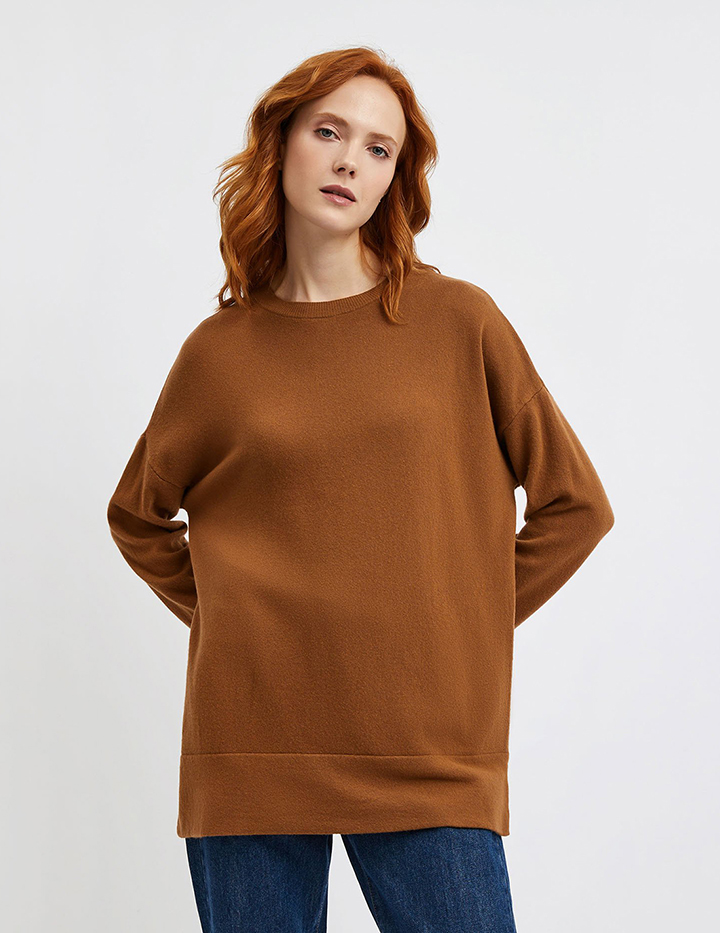

Джемпер женский United Colors of Benetton 21A_1044D1005 коричневый L, 21A_1044D1005