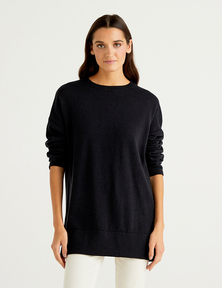 

Джемпер женский United Colors of Benetton 21A_1044D1005 черный L, 21A_1044D1005