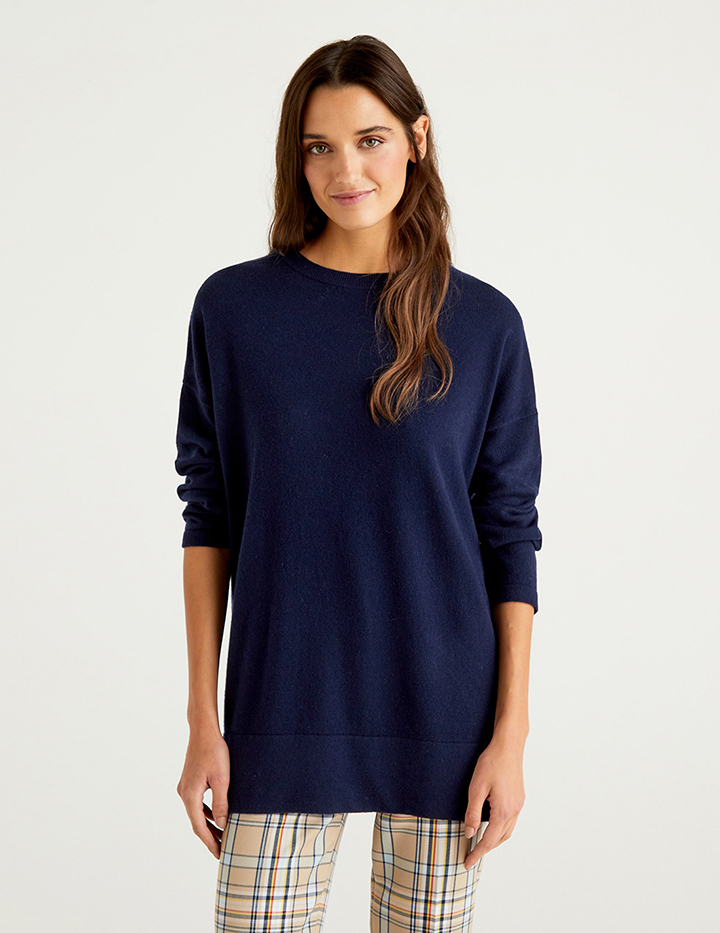 

Джемпер женский United Colors of Benetton 21A_1044D1005 синий S, 21A_1044D1005