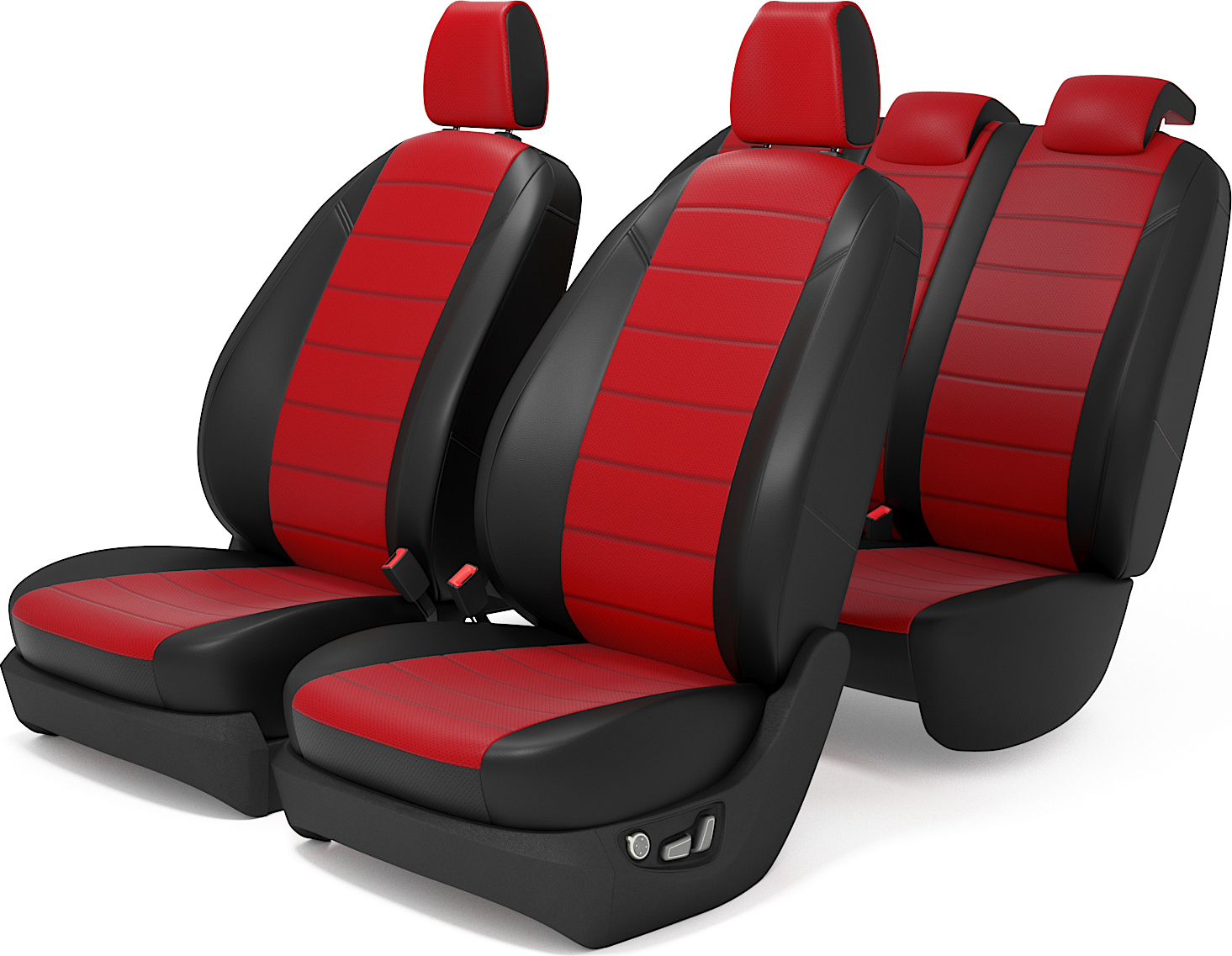 

Чехлы на сиденья для Фольксваген Тигуан 1 с 2004 по 2017 год, Экокожа, красный, PTiguan0716