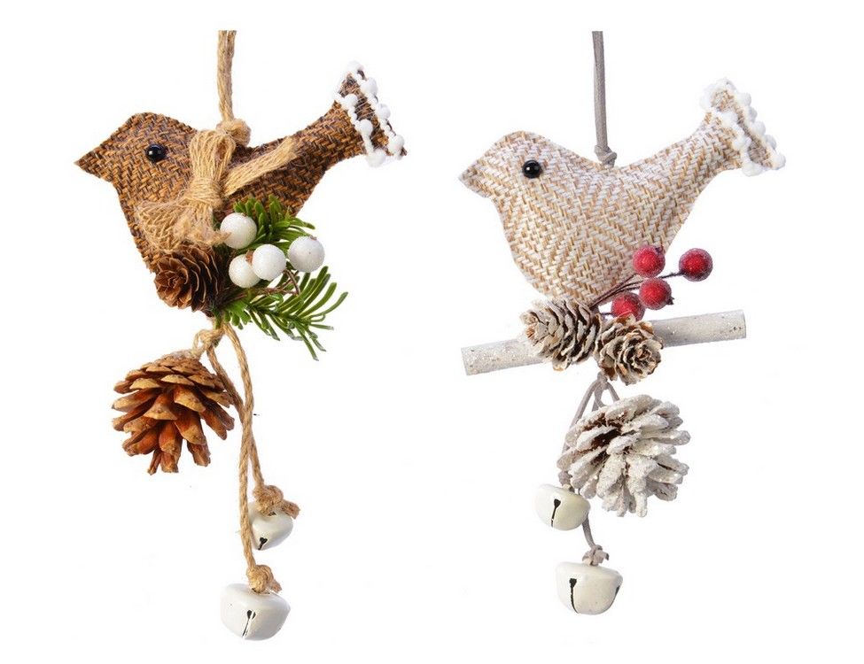фото Ёлочная игрушка птичка с сувенирами, 4.5x11x20 см, разные модели, kaemingk