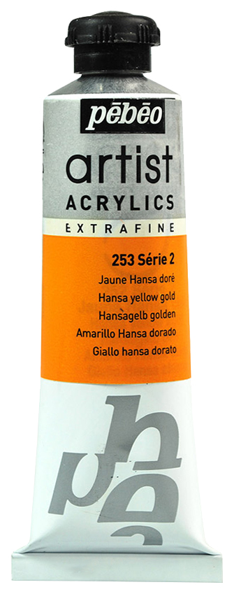 фото Краска художественная pebeo artist acrylics extra fine акрил №2 37 мл золотисто-желтый