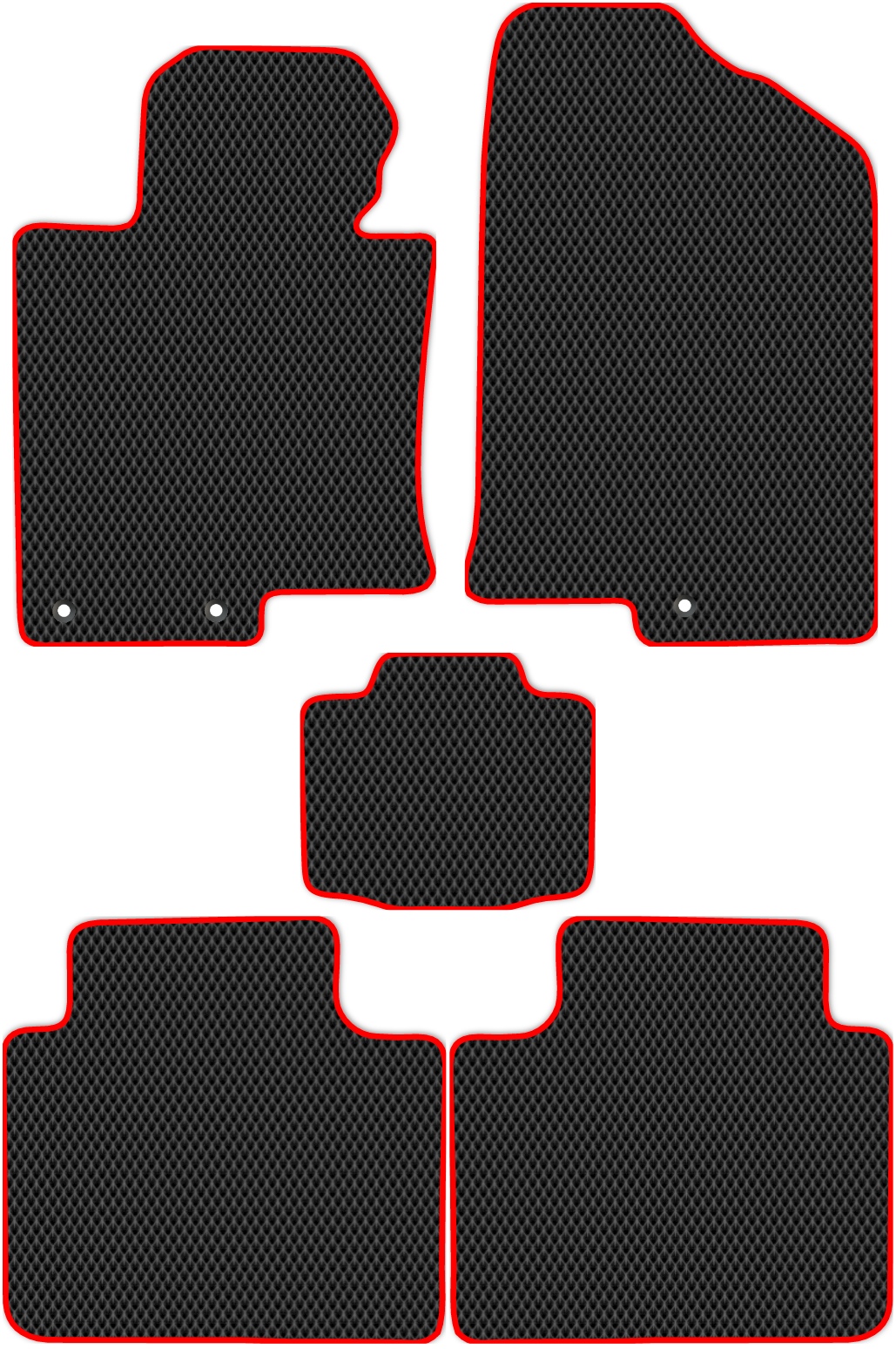 

Коврики ЭВА в салон для Kia Optima 3 (TF) 2010 - 2016, 5 шт. черный, красный кант, 2929-S5YT-H