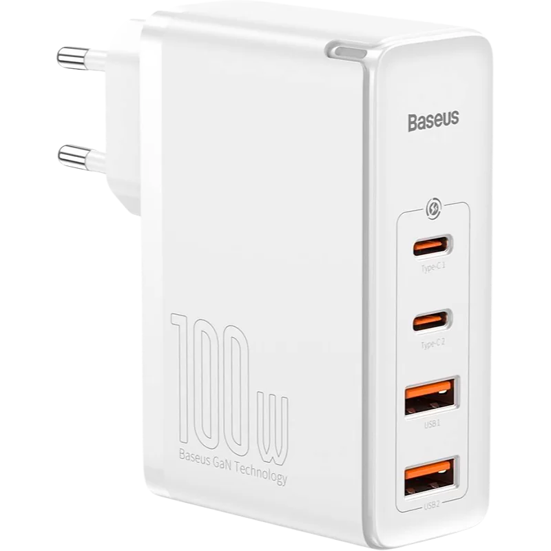 

Сетевой адаптер Baseus GaN2 Pro 2C+2U 100W Белый CCGAN2P-L02