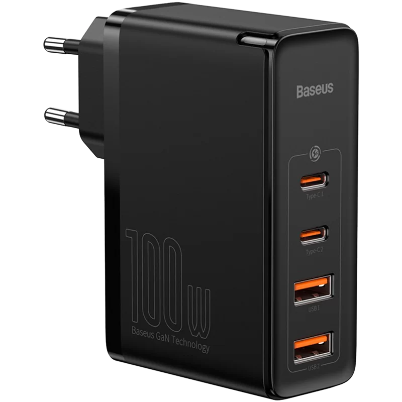 

Сетевой адаптер Baseus GaN2 Pro 2C+2U 100W Чёрный CCGAN2P-L01