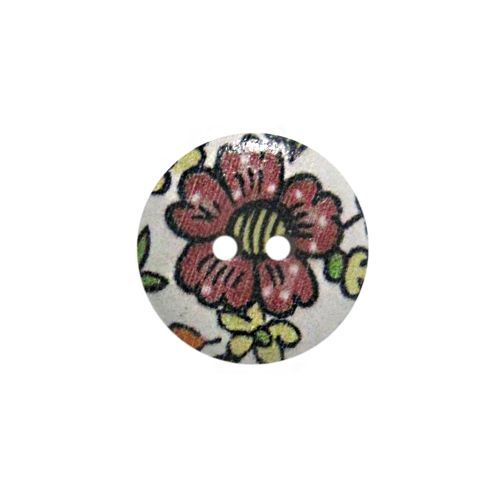 фото Пуговица деревянная айрис "цветы", 15 мм (цвет 265), 100 шт