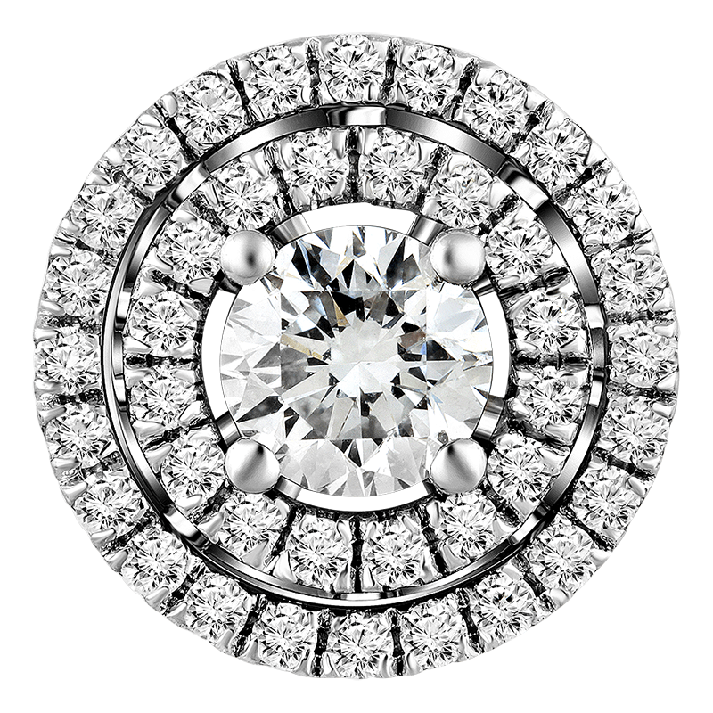 Бегунок из белого золота IQ Diamonds 1703, бриллиант искусственный