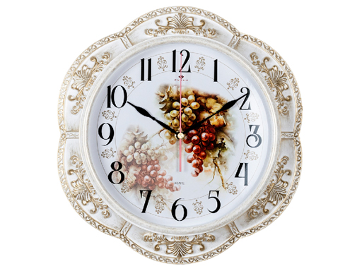 фото Часы настенные рубин "21 век" 3533-002 белый с золотой патиной "гроздь винограда" 3533-002