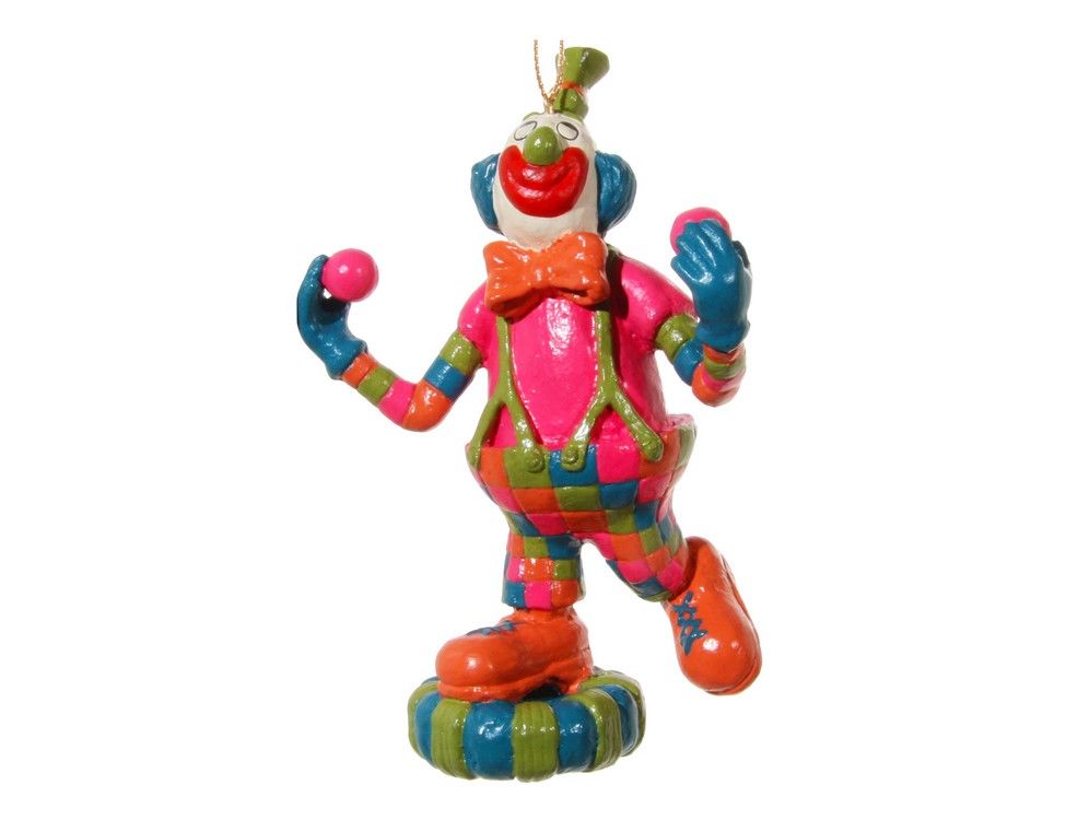 Елочная игрушка ShiShi Клоун-жонглер 46362 12,5 см разноцветный 1 шт.