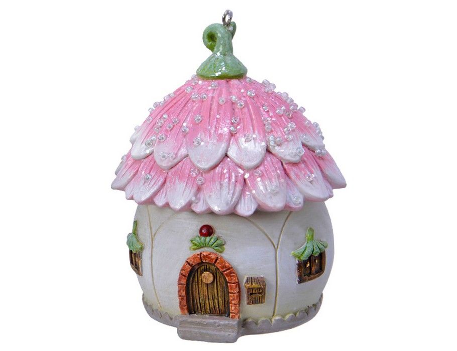 

Елочная игрушка Kaemingk Домик Феечки 173537 11 см розовый 1 шт., Домик Феечки