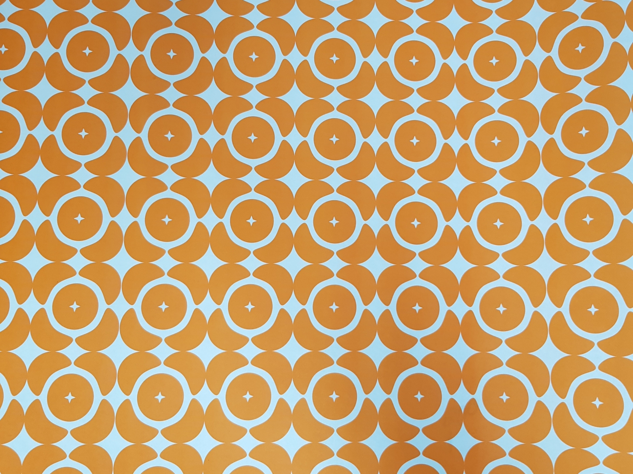 Бумага упаковочная крафт  рисунок Апельсин 70 см x 10 м.