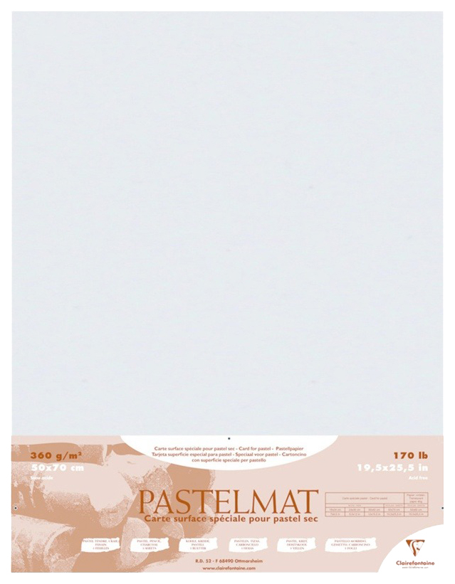 

Бумага для пастели Clairefontaine Pastelmat 500x700 мм 5 листов 360 г/м2 светло-серый
