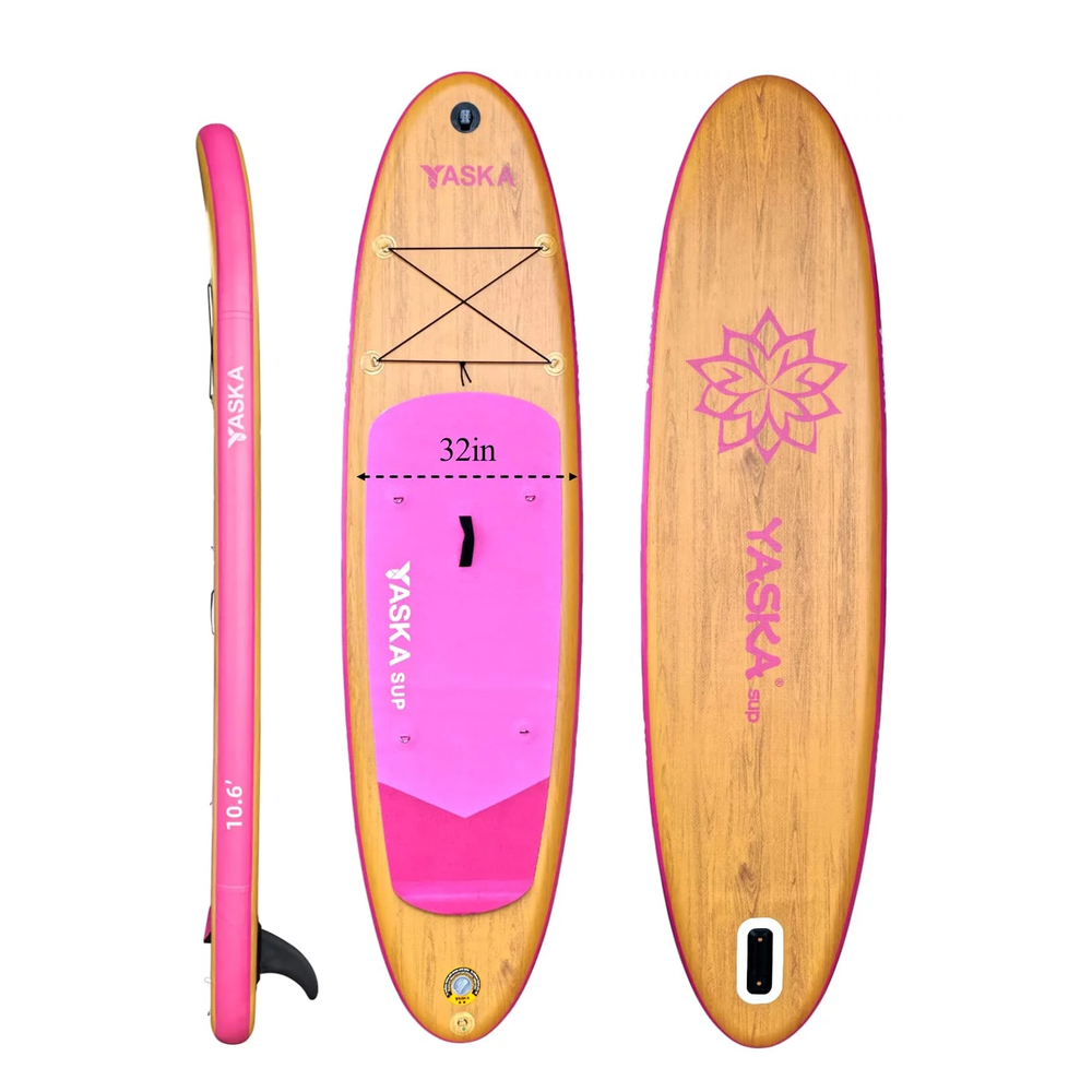

SUP-доска Yaska PB-705b 10,6 дюйм, 320см 81см 15см, вес райдера до 120 кг, Розовый