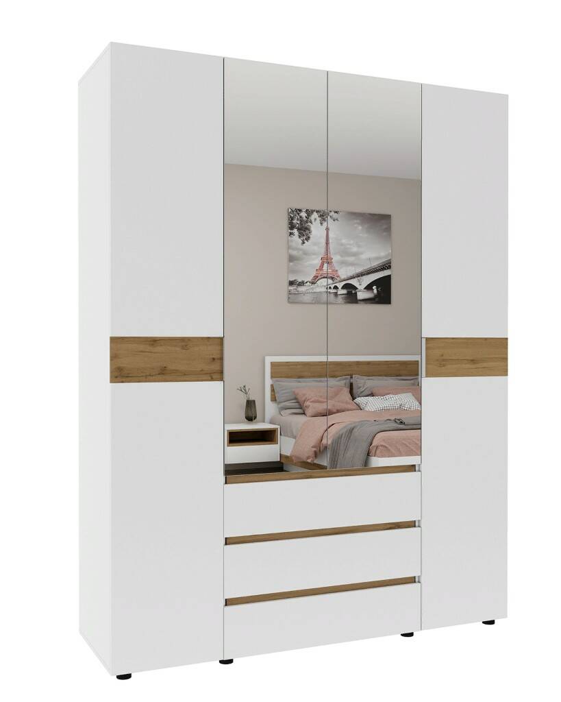 

Шкаф Лотос распашной 1600 4-дверный, 1127006, Белый;коричневый, Лотос