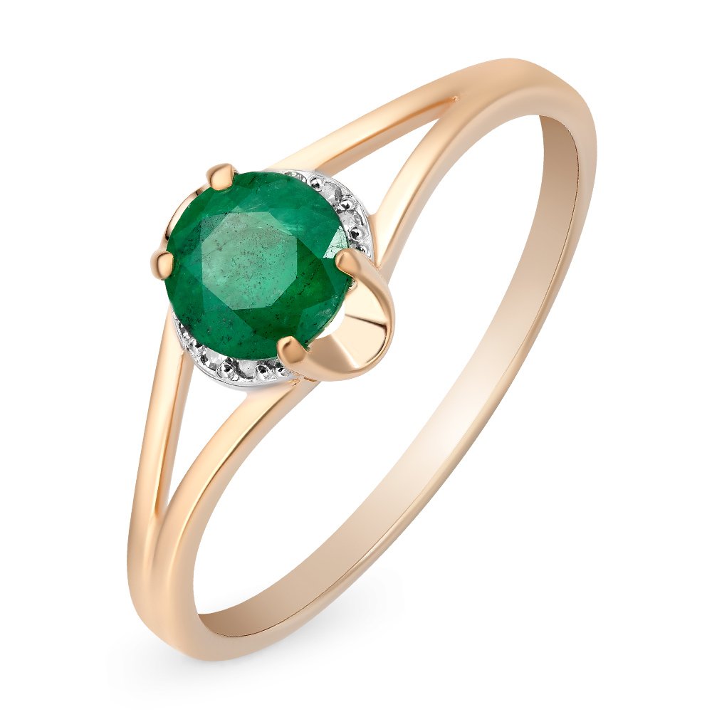 

Кольцо женское из красного золота с изумрудом, бриллиантом 585Gold 101011042, р. 18, 101011042