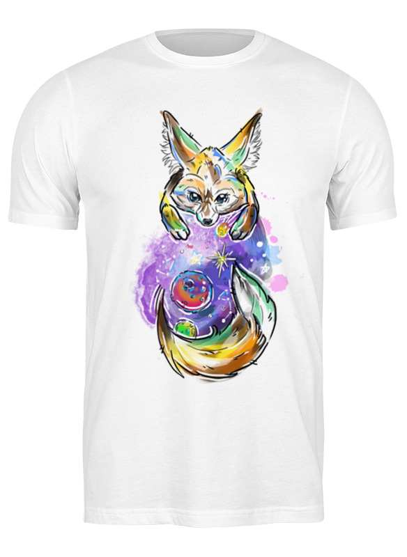 

Футболка мужская Printio Лиса космос белая 2XL, Белый, Лиса космос