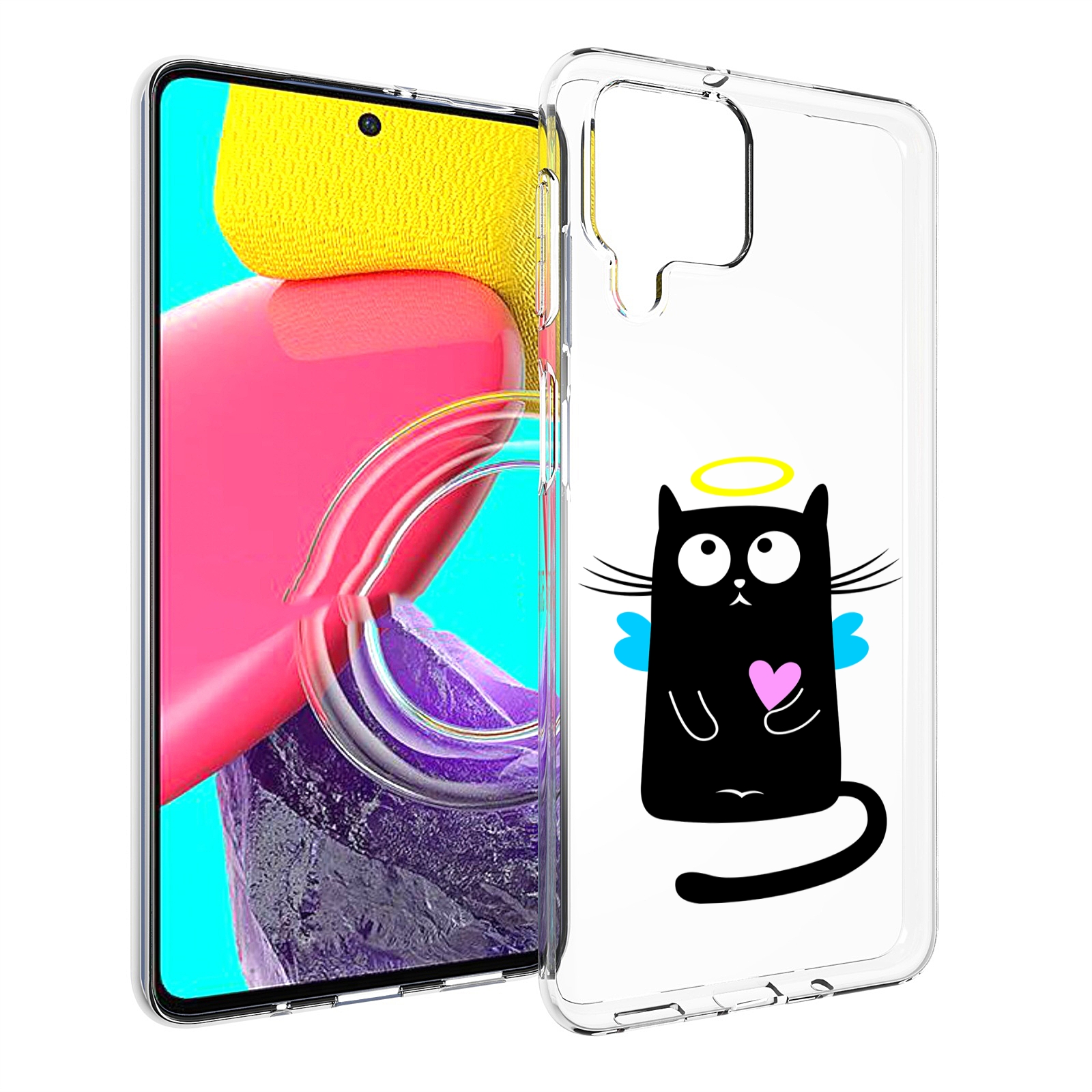 

Чехол MyPads Кот ангелок для Samsung Galaxy M53 (SM-M536), Прозрачный, Tocco