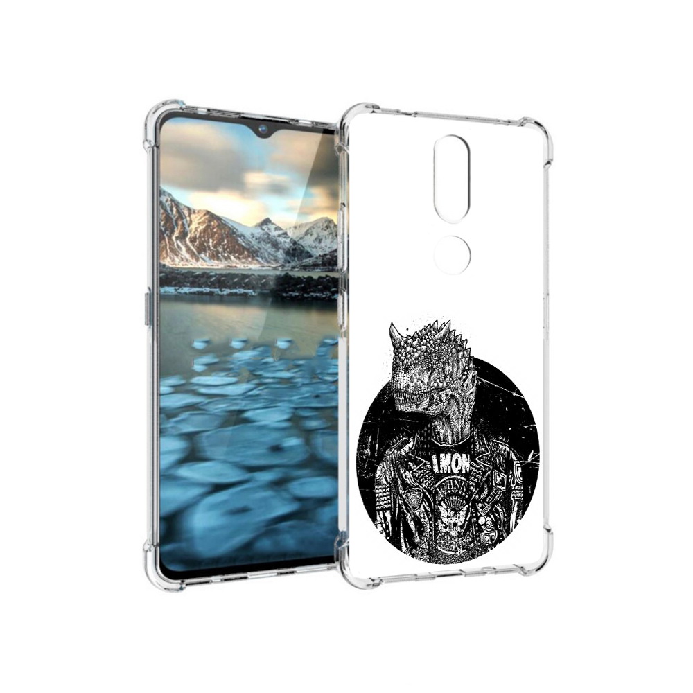 

Чехол MyPads Tocco для Nokia 2.4 динозавр в куртке (PT227049.107.328), Прозрачный, Tocco