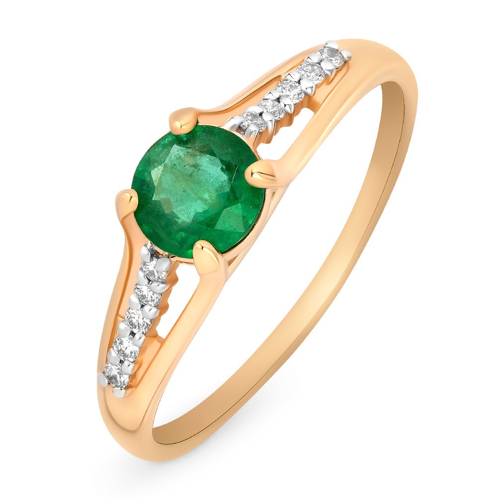 

Кольцо женское из красного золота с изумрудом, бриллиантом 585Gold 101010073, р. 18, 101010073
