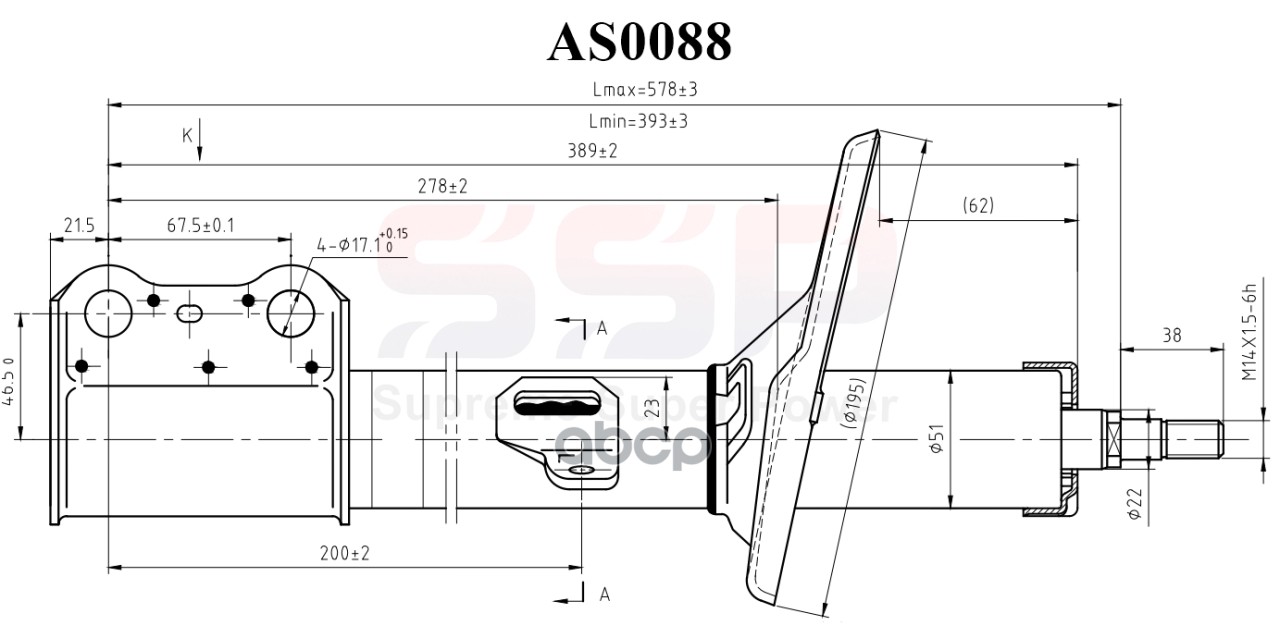 Стойка Амортизационная Ssp 334262 48520-49155 Lexus Rx300 2000-2003 Fl SSP арт. AS0088