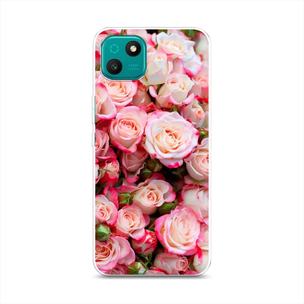 

Чехол на Wiko T10 "Много роз", Розовый, 3400250-2