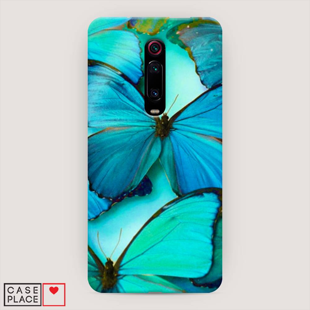 фото Пластиковый чехол "неоновые бабочки" на xiaomi redmi k20 awog