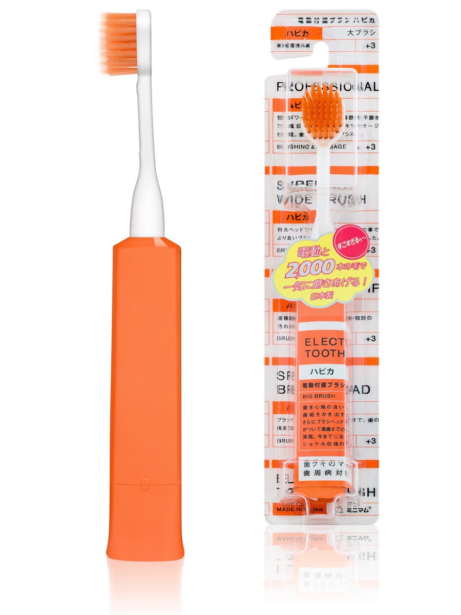 фото Электрическая звуковая зубная щётка hapica super wide оранжевая dbfp-5d 1 шт