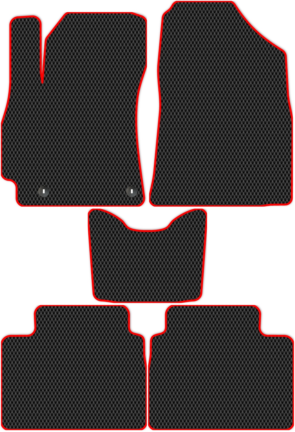 

Коврики ЭВА в салон для Hyundai Elantra 7 (CN7) 2020 - Н.В., 5 шт. черный, красный кант, 2457-S5YLT-H