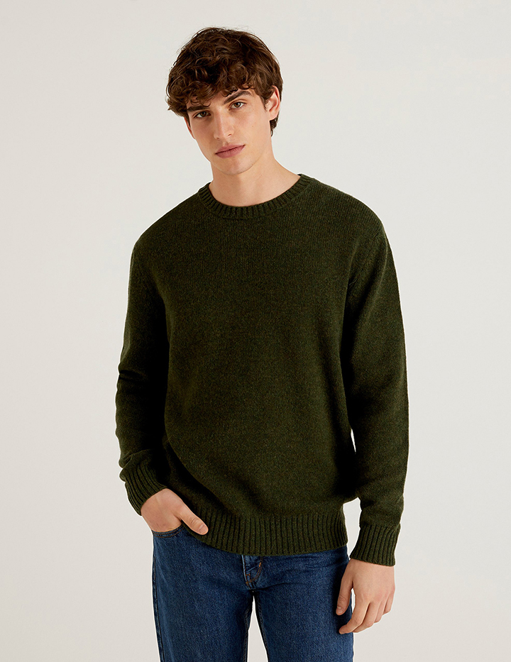 

Джемпер мужской United Colors of Benetton 21A_103MK1N24 зеленый XL, 21A_103MK1N24