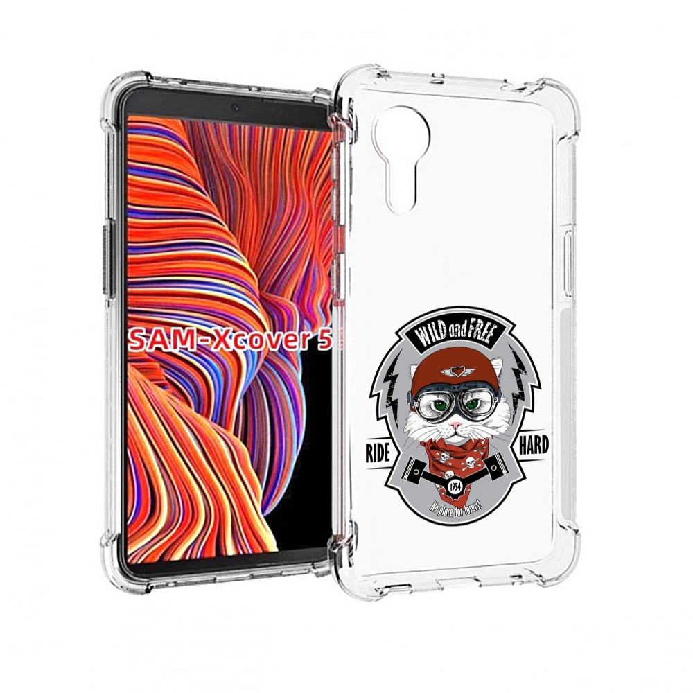 Чехол MyPads кошка в шлеме для Samsung Galaxy Xcover 5