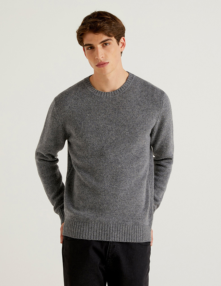 

Джемпер мужской United Colors of Benetton 21A_103MK1N24 серый 2XL, 21A_103MK1N24