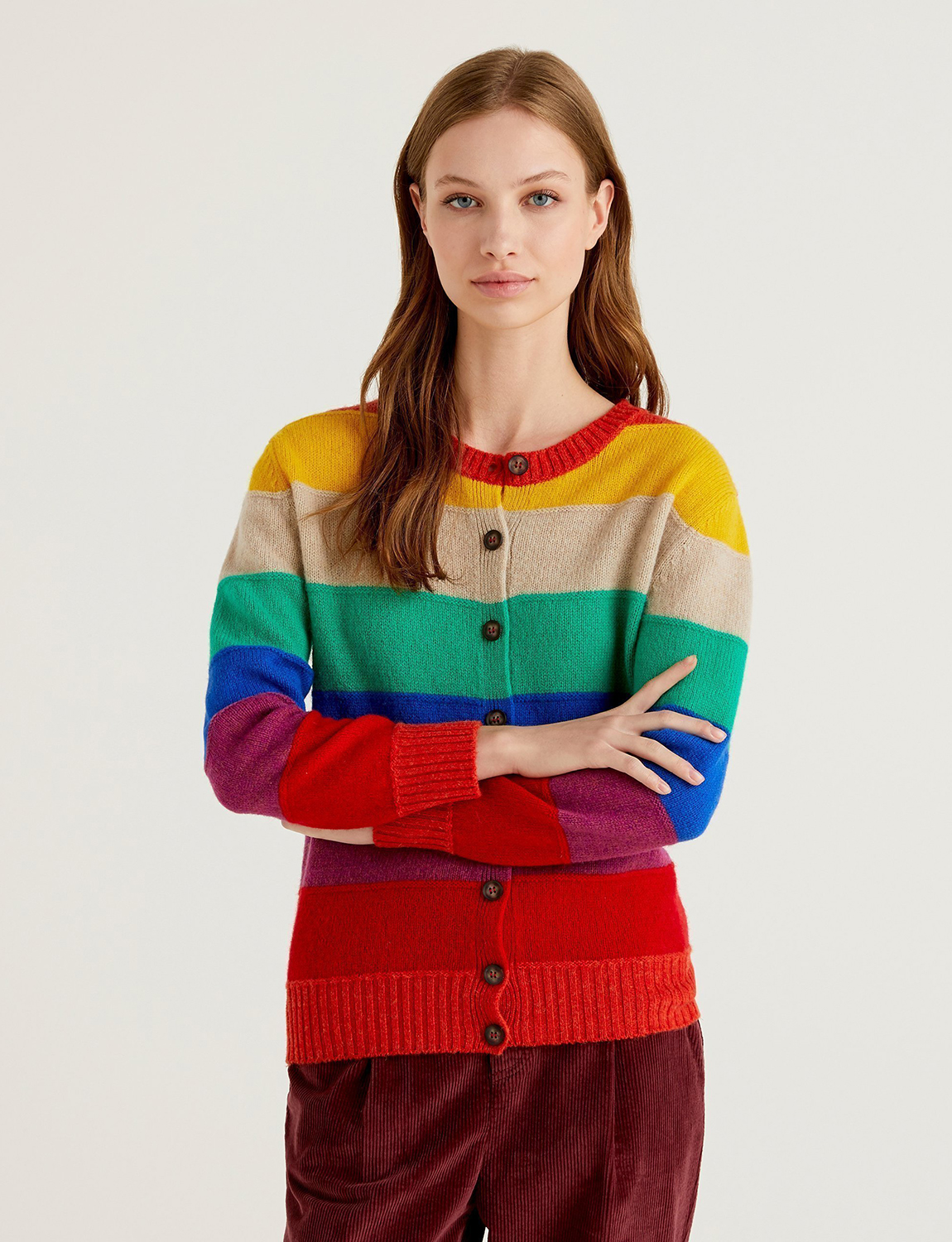 

Кардиган женский United Colors of Benetton 21A_103ME5582 разноцветный XL