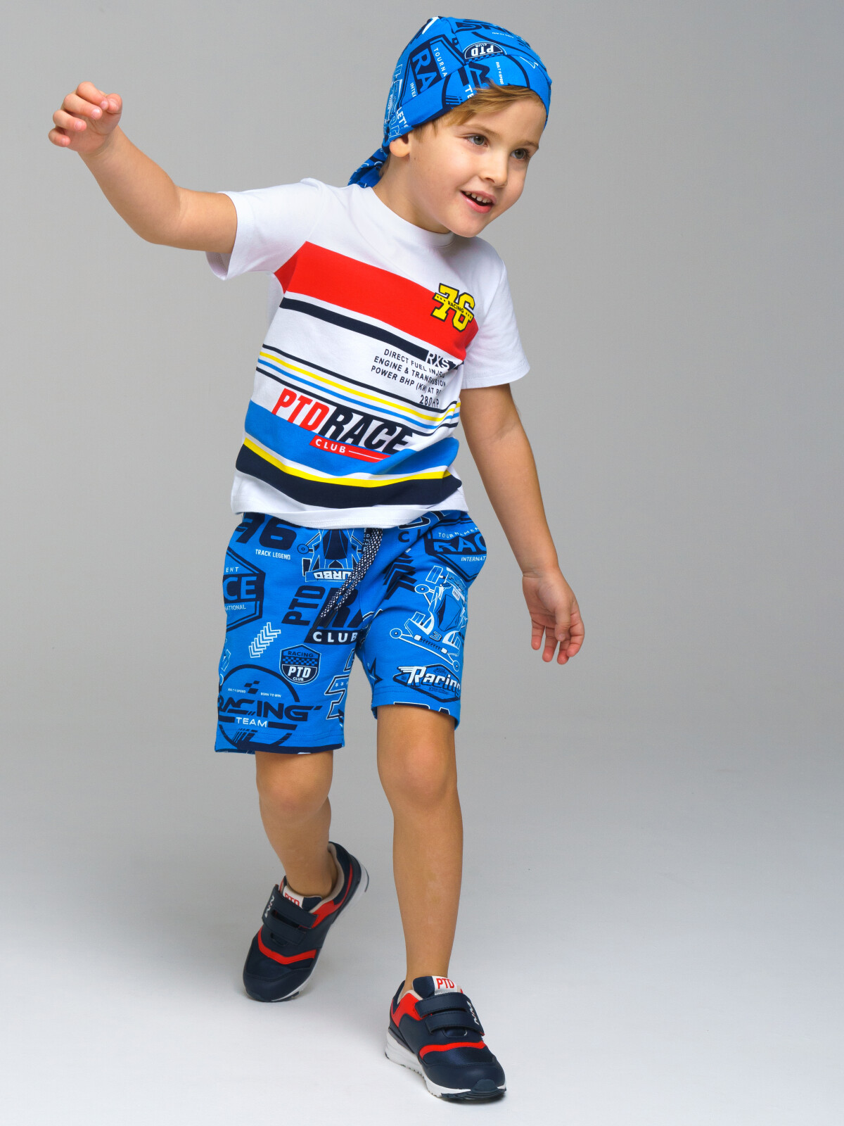 

Шорты детские PlayToday 12312035, цвет синий, белый, черный, размер 122, 12312035