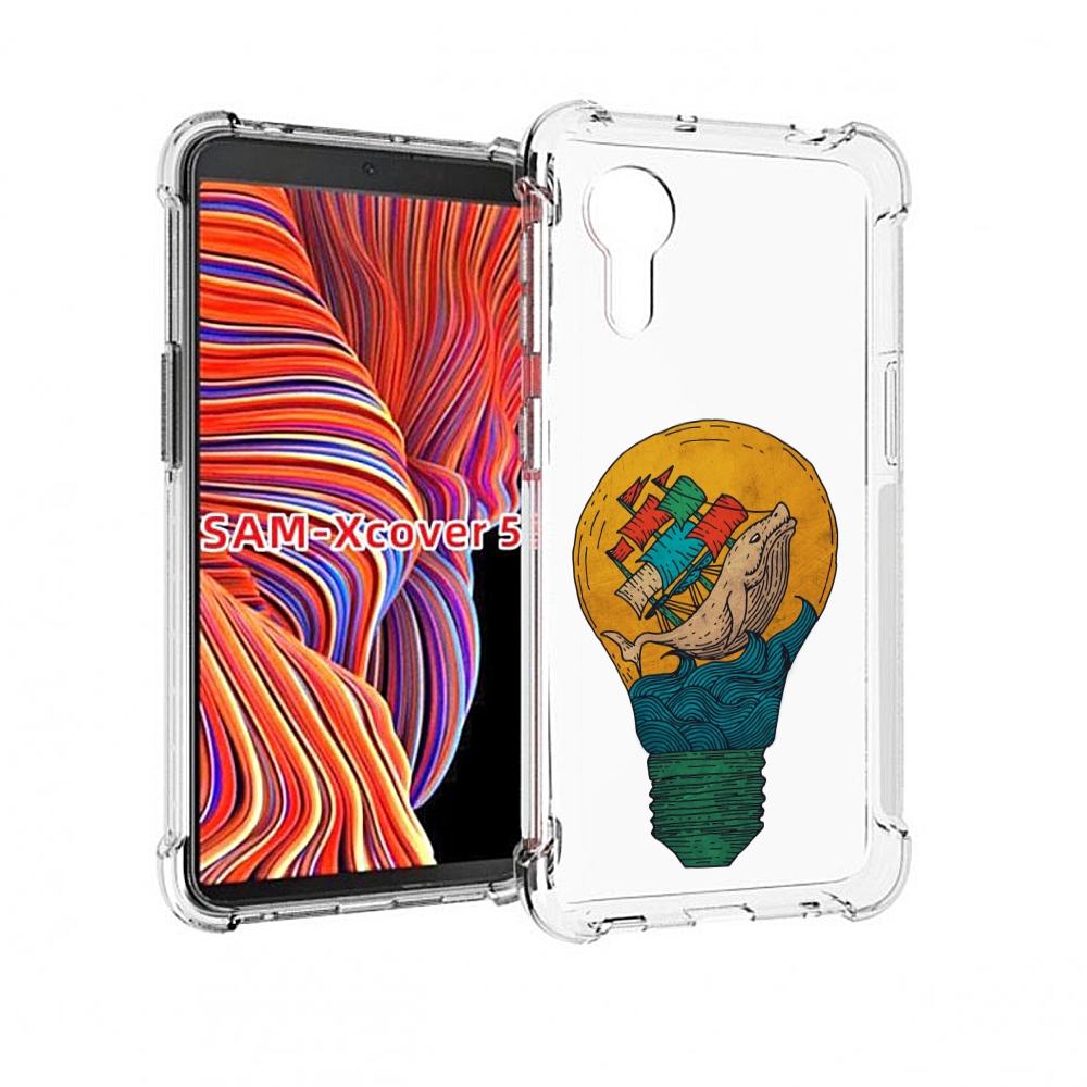 Чехол MyPads кит в лампочке с парусами для Samsung Galaxy Xcover 5