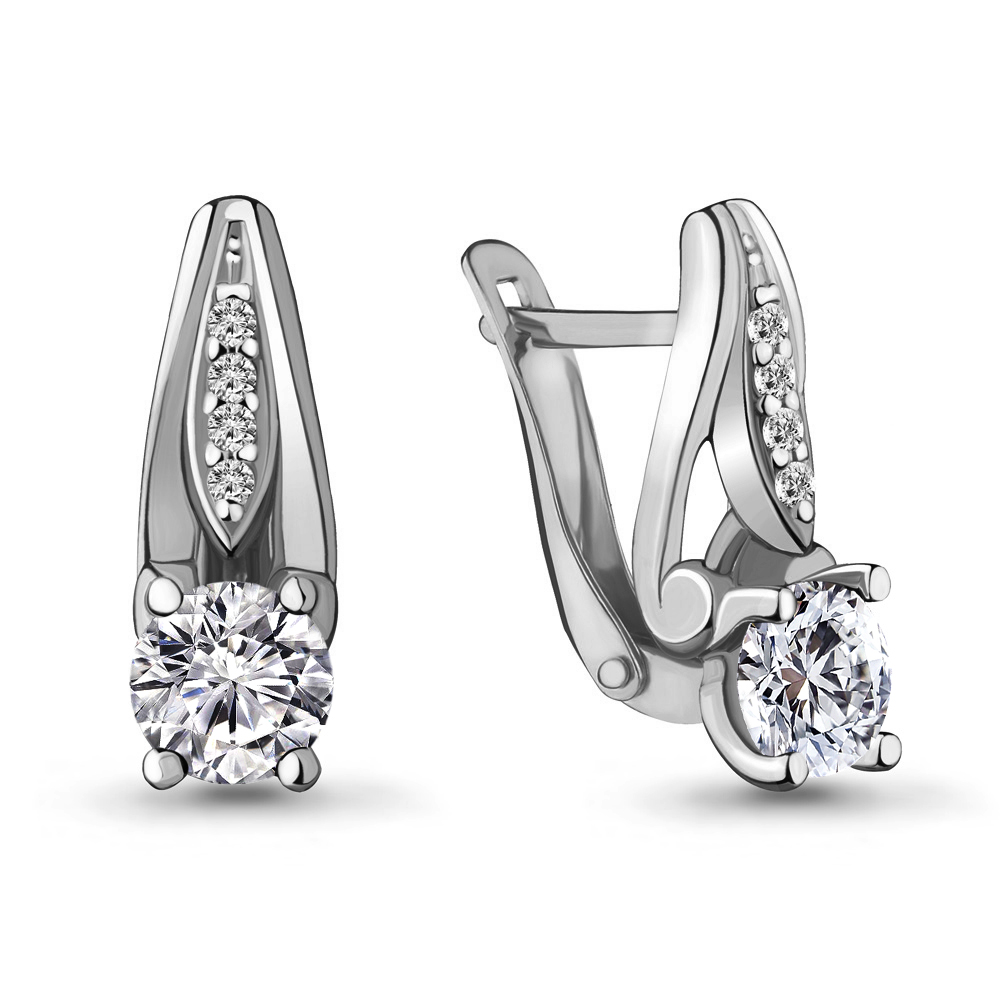 

Серьги из серебра с фианитом Aquamarine 42966А_925_р, 42966А_925_р