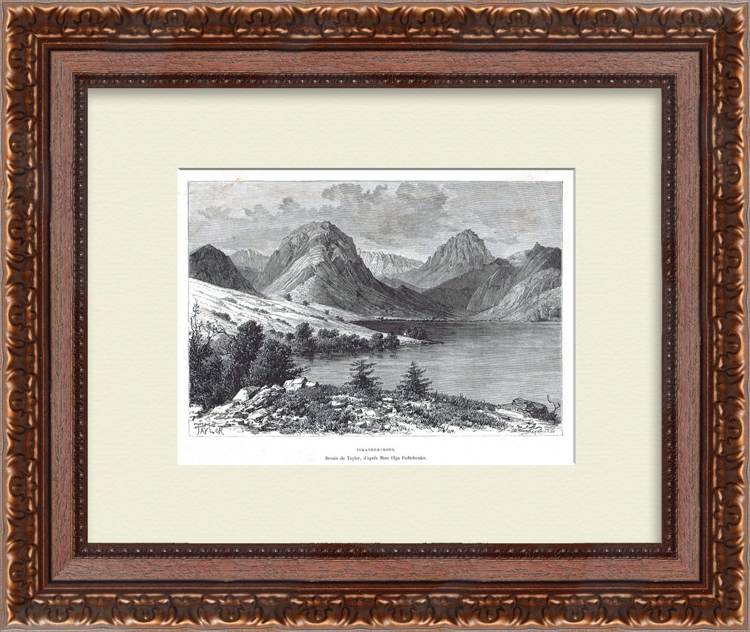 

Таджикистан, озеро Искандеркуль Ксилография 1881 года, Предмет,36628