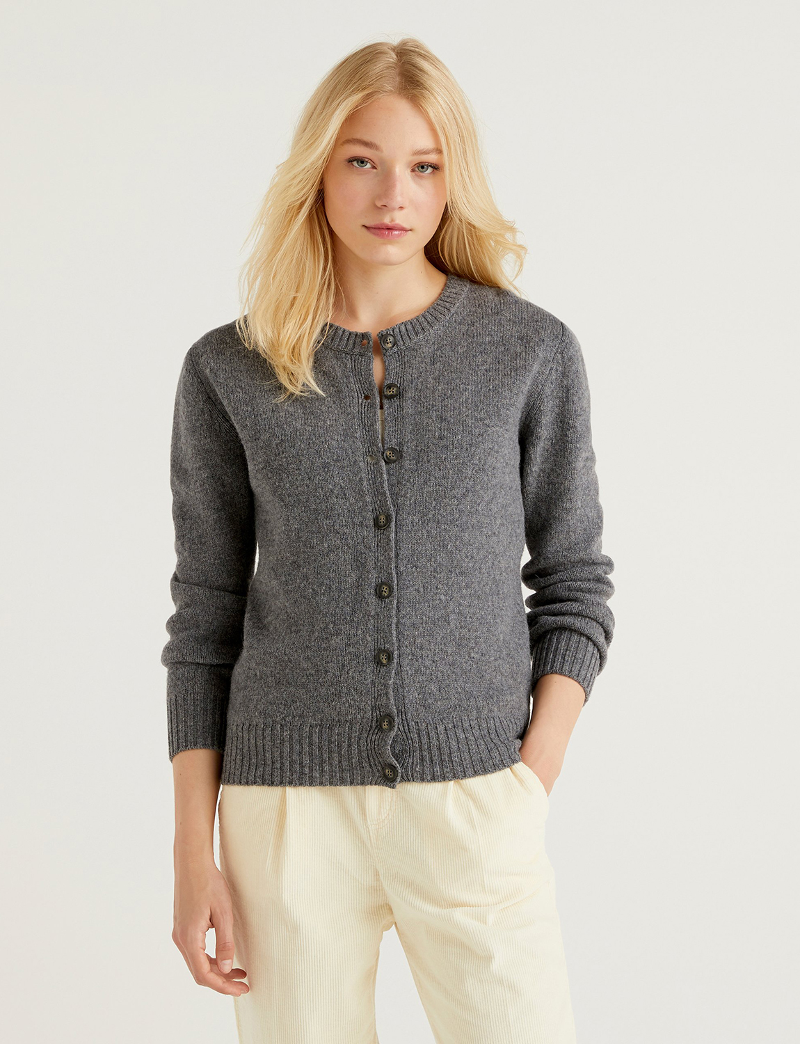 

Кардиган женский United Colors of Benetton 21A_103ME5582 серый XL