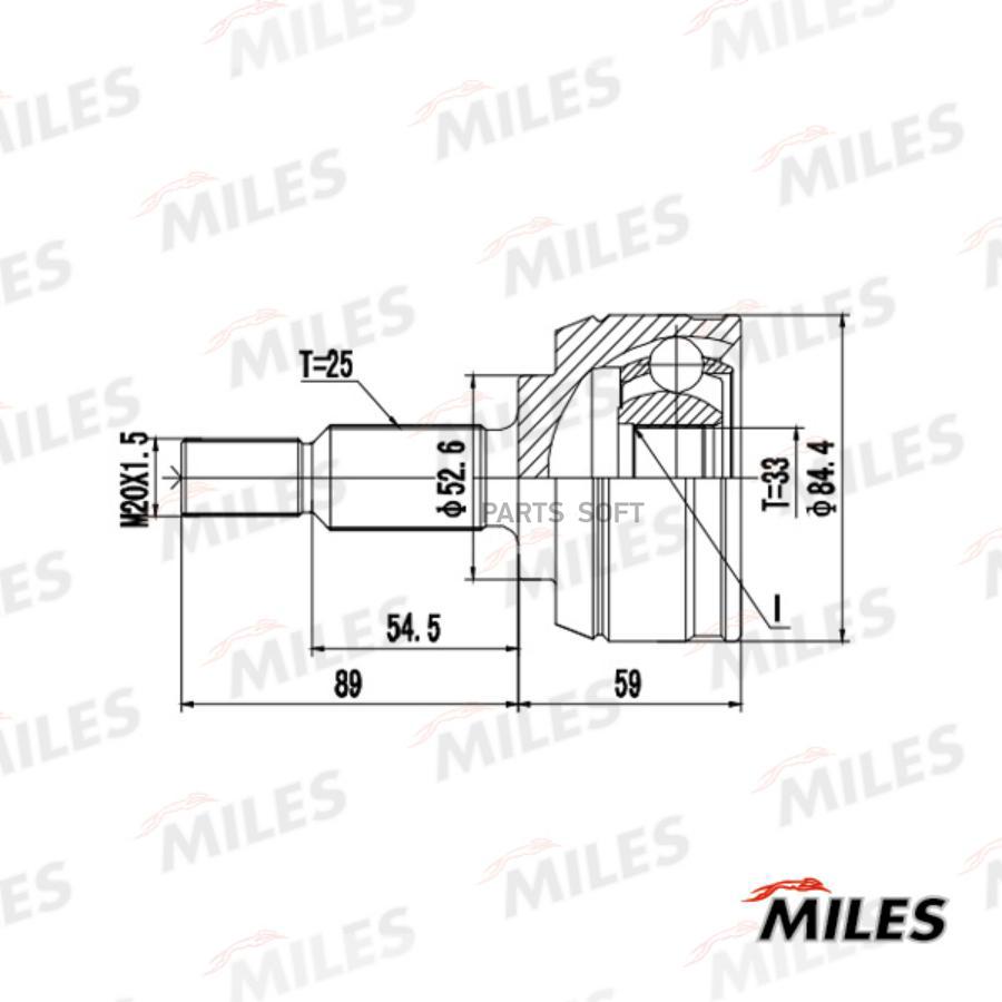 

MILES Шарнирный комплект MILES GA20725