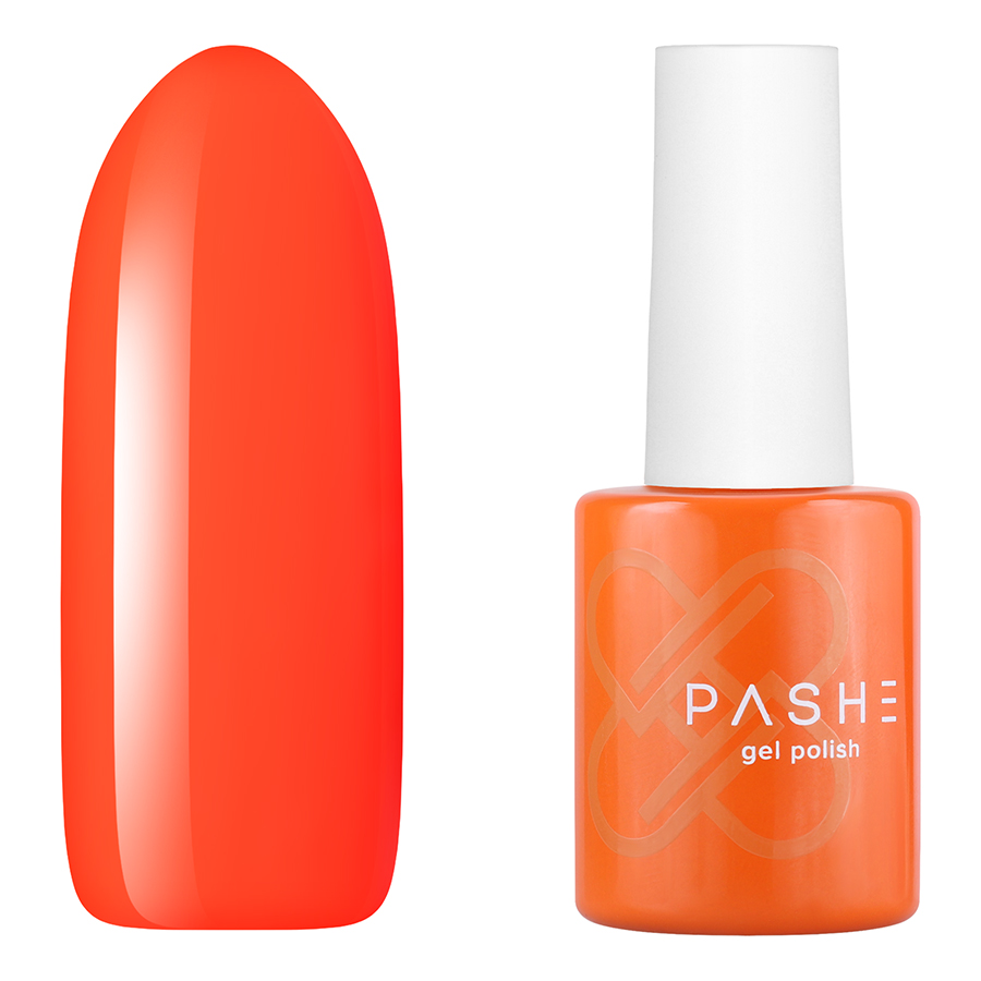 Цветной гель-лак Pashe Atelier №33 - неоновый оранжевый 9 мл гель лак pashe nude collection 14 камуфлирующий бежевый 9 мл
